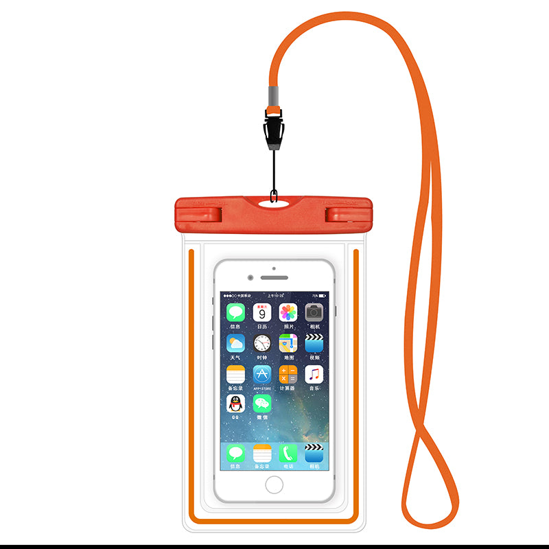 ETS-003 Noctilucent Waterproof Bag Shell with Strap for iPhone 7 Plus - Orange