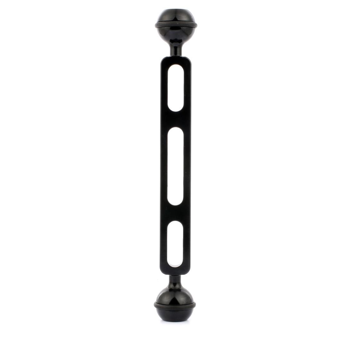 PULUZ 7.87 inch 20cm Aluminum Alloy Dual Balls Arm for Underwater Torch / Video Light, Ball Diameter: 2.54cm (Black)
