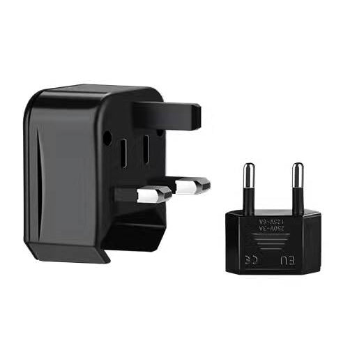 AC2 One USB Port Universal World Wide Travel Charger Adapter Travel Power Socket Converter - Black
