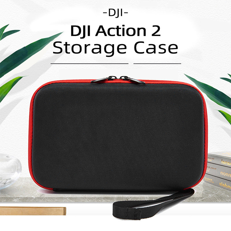 Uniqkart for DJI Action 2 Sports Camera Portable Storage Bag EVA Shockproof Carrying Case - Black/Black Liner
