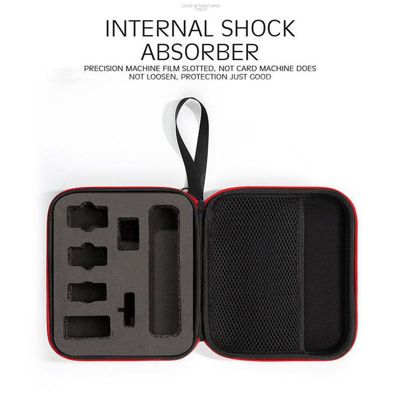 Uniqkart for DJI Action 2 Sports Camera Portable Storage Bag EVA Shockproof Carrying Case - Black/Black Liner