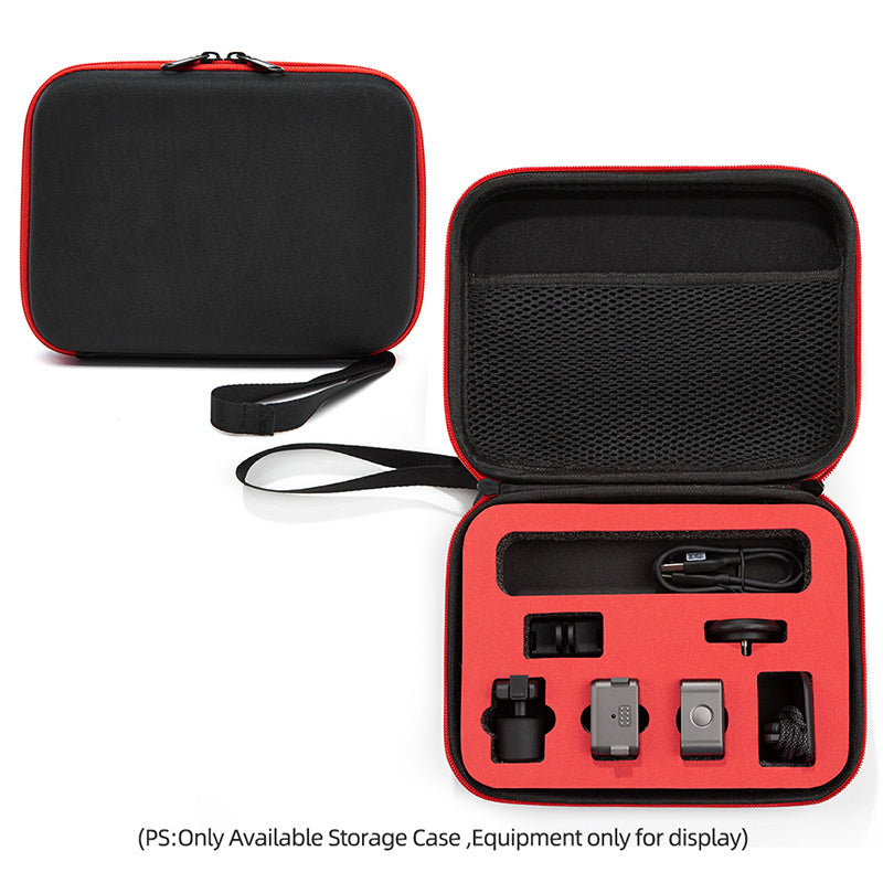 Uniqkart for DJI Action 2 Sports Camera Portable Storage Bag EVA Shockproof Carrying Case - Black/Red Liner