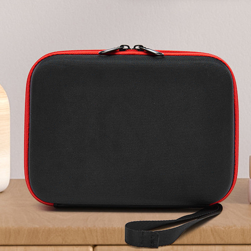 Uniqkart for DJI Action 2 Sports Camera Portable Storage Bag EVA Shockproof Carrying Case - Black/Red Liner