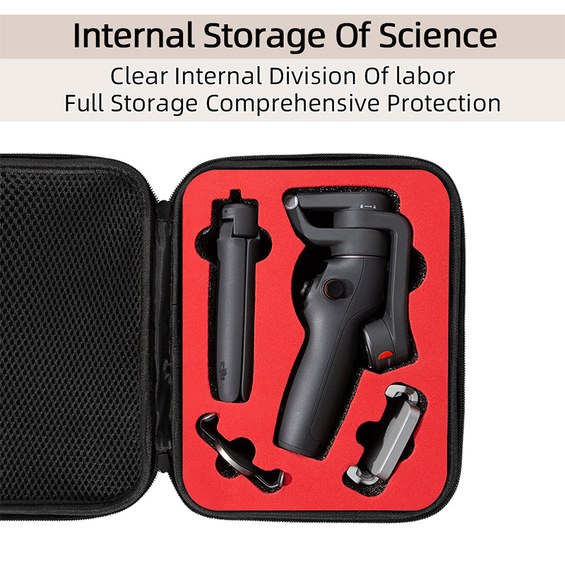 Portable Storage Bag for DJI OM 6, Handheld Gimbal Accessories Handbag Shockproof Carrying Case - Black / Red Liner