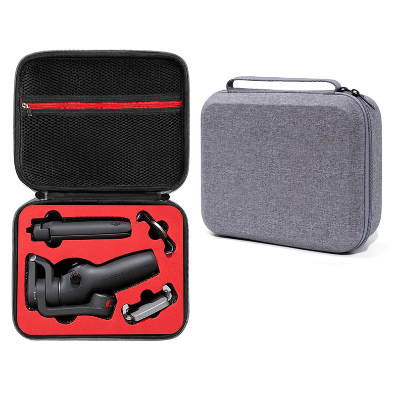 Portable Storage Bag for DJI OM 6, Handheld Gimbal Accessories Handbag Shockproof Carrying Case - Grey / Red Liner