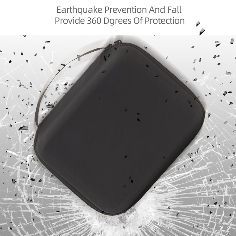 Uniqkart for DJI Osmo Action 3 Portable Zipper Camera Protection Case EVA Hard Shell Handle Strap Camera Accessories Storage Bag - Black