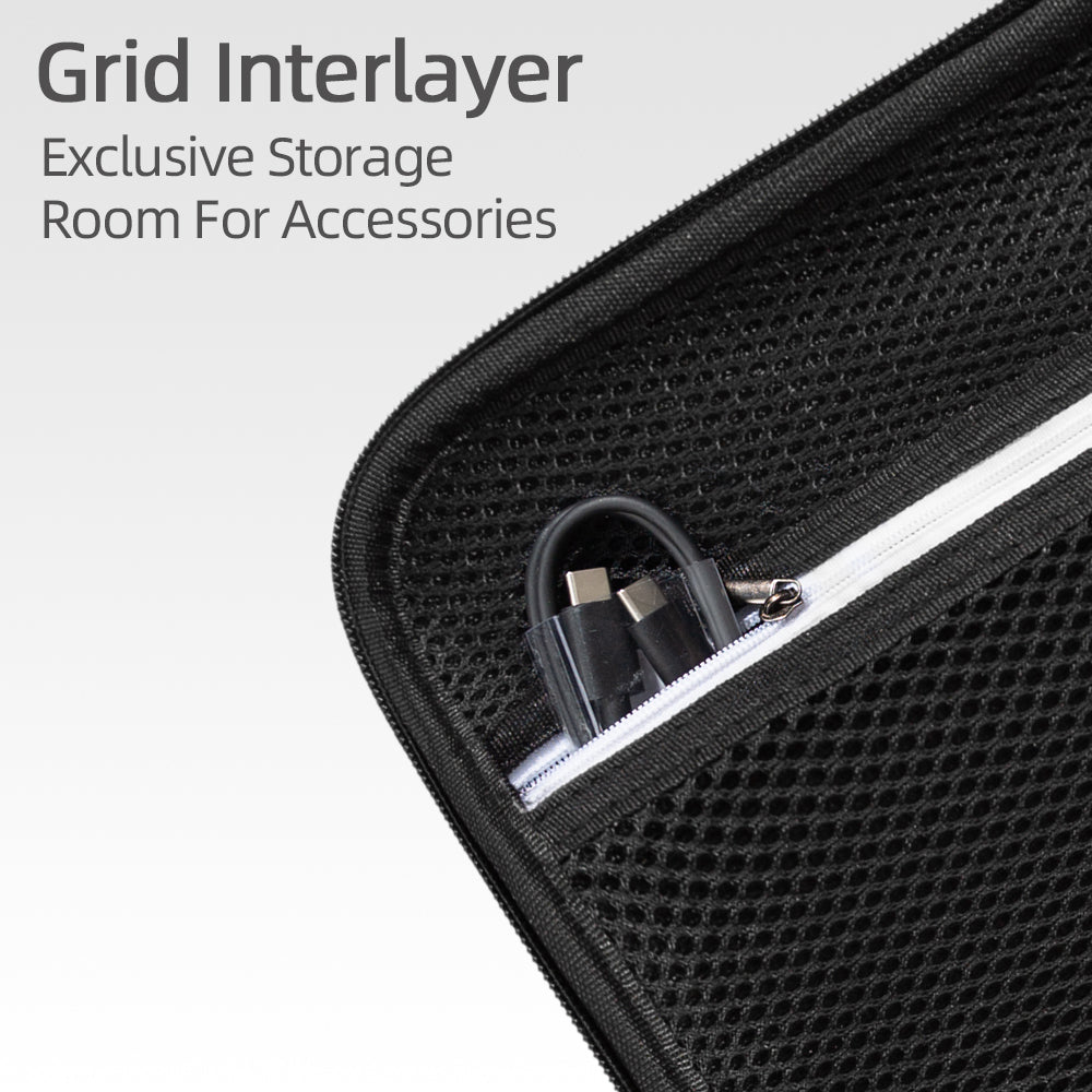 Uniqkart for DJI Osmo Action 3 Portable Zipper Camera Protection Case EVA Hard Shell Handle Strap Camera Accessories Storage Bag - Black