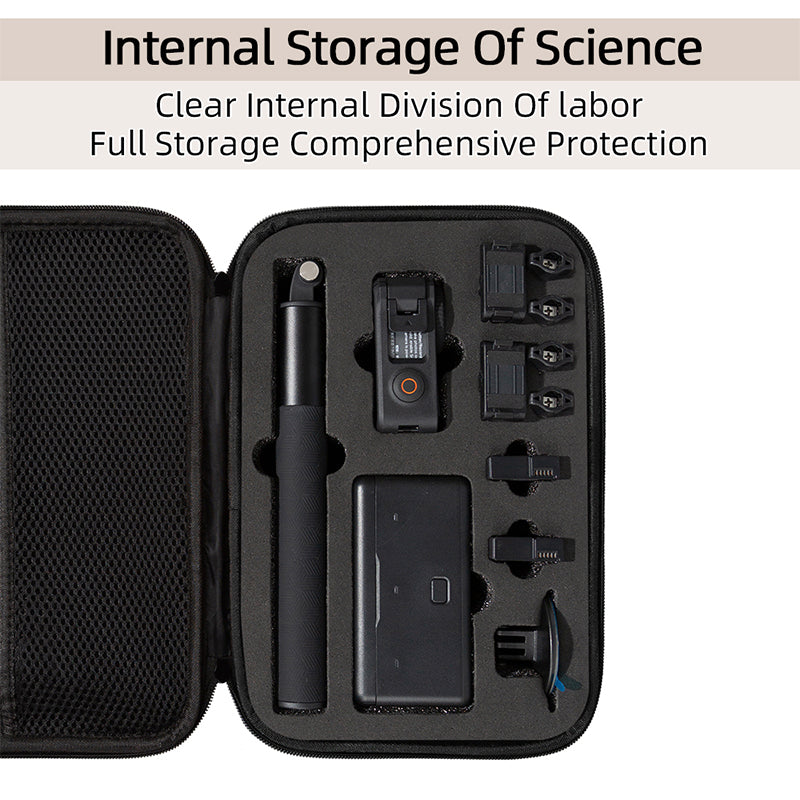 Storage Bag for DJI Osmo Action 3, Portable Camera Accessories Protection Box Carrying Case - Black