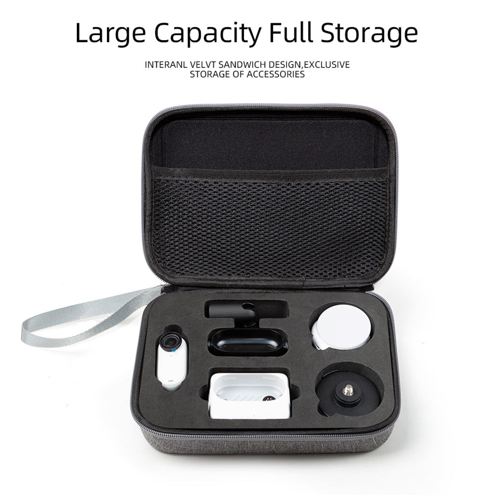 Uniqkart for Insta360 GO 3 Camera Protective Organizer Case Ant Cloth+EVA Storage Bag - Grey