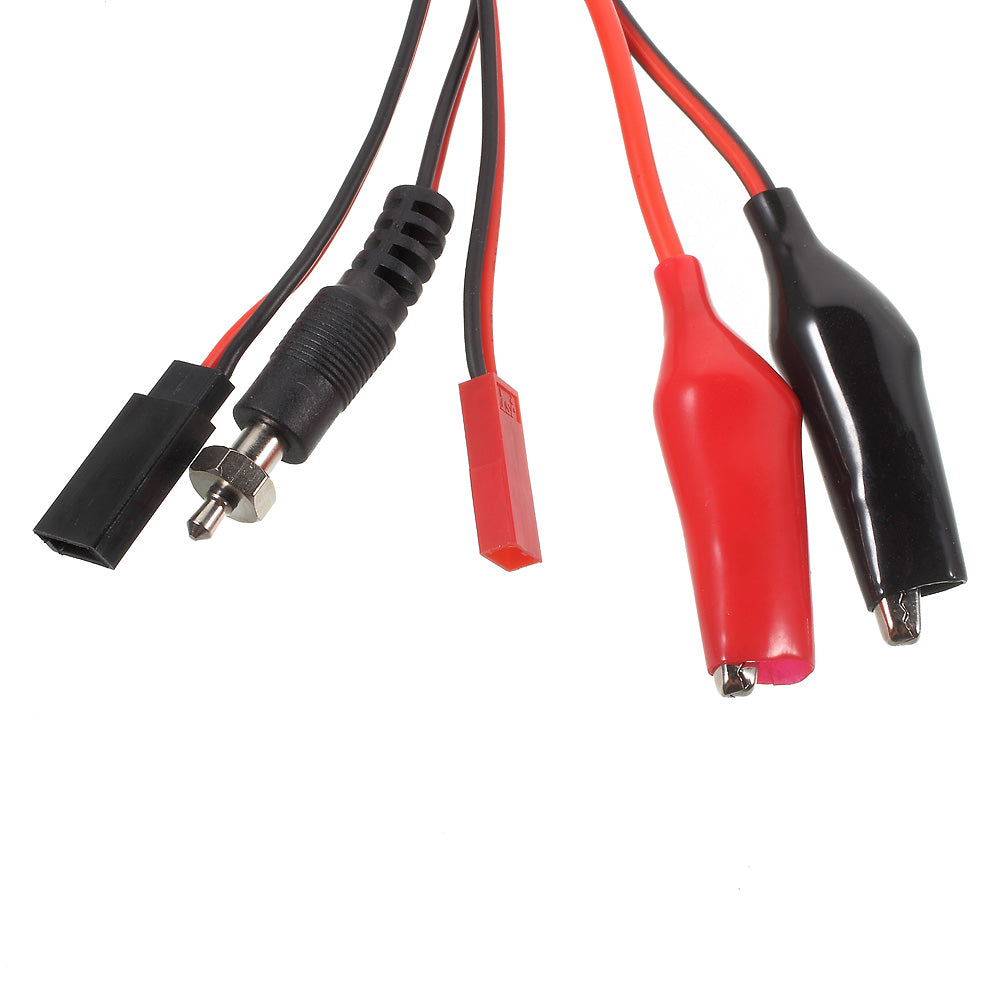 RC Balance Charger T Plug Connector Cable Set with Glow/Crocodile Clamp/Clip/JST/Futaba Plug