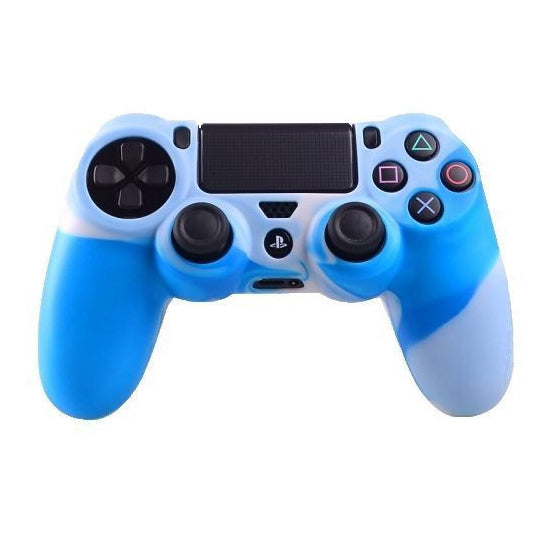 Handle Camouflage Silicone Cover For Sony PS4 - White/Blue