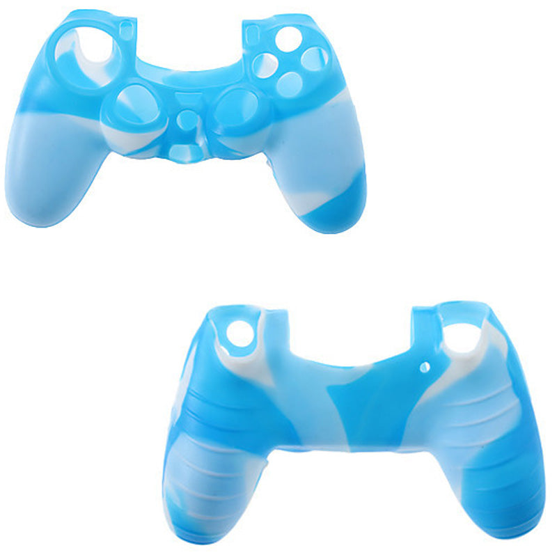 Handle Camouflage Silicone Cover For Sony PS4 - White/Blue