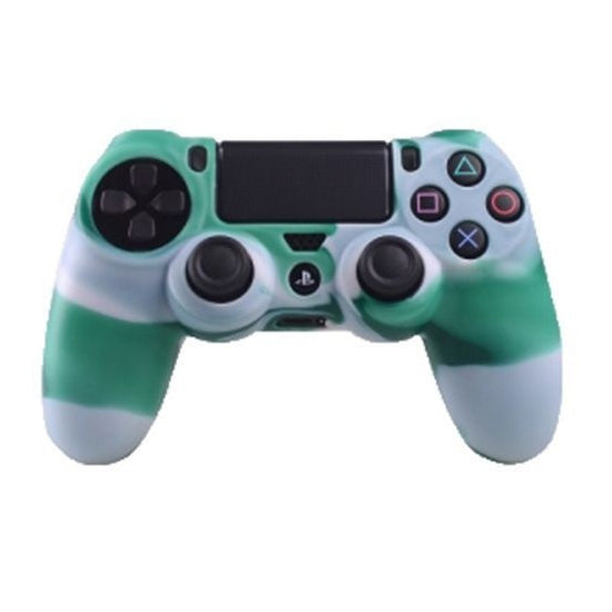 Handle Camouflage Silicone Cover For Sony PS4 - White/Green