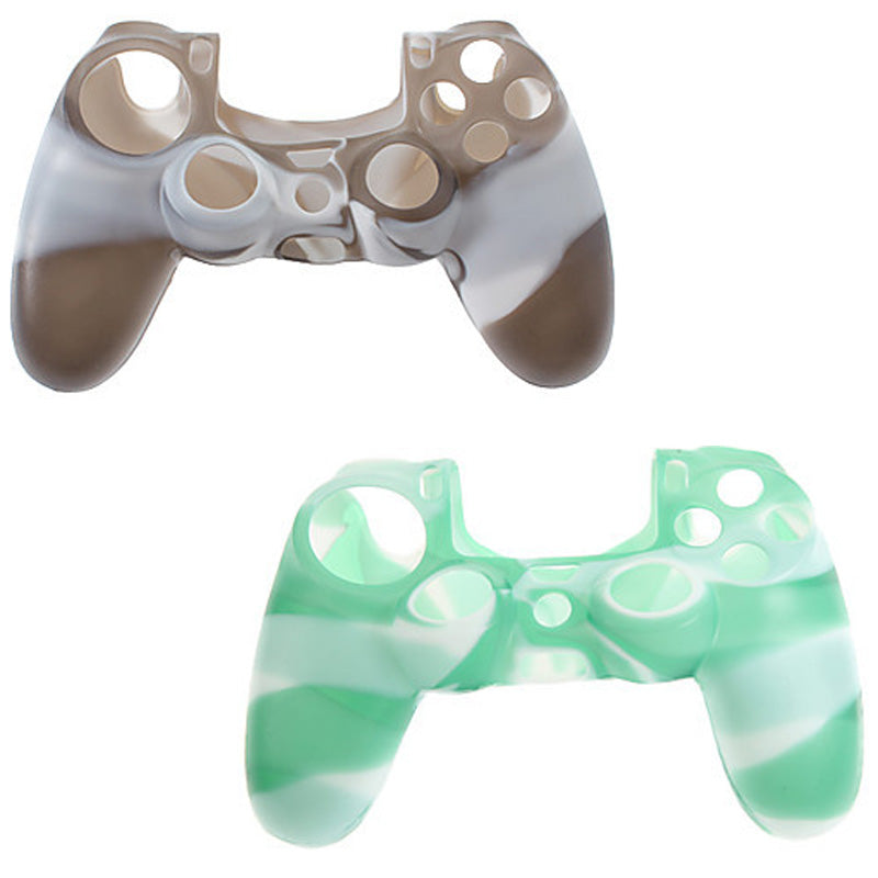 Handle Camouflage Silicone Cover For Sony PS4 - White/Green