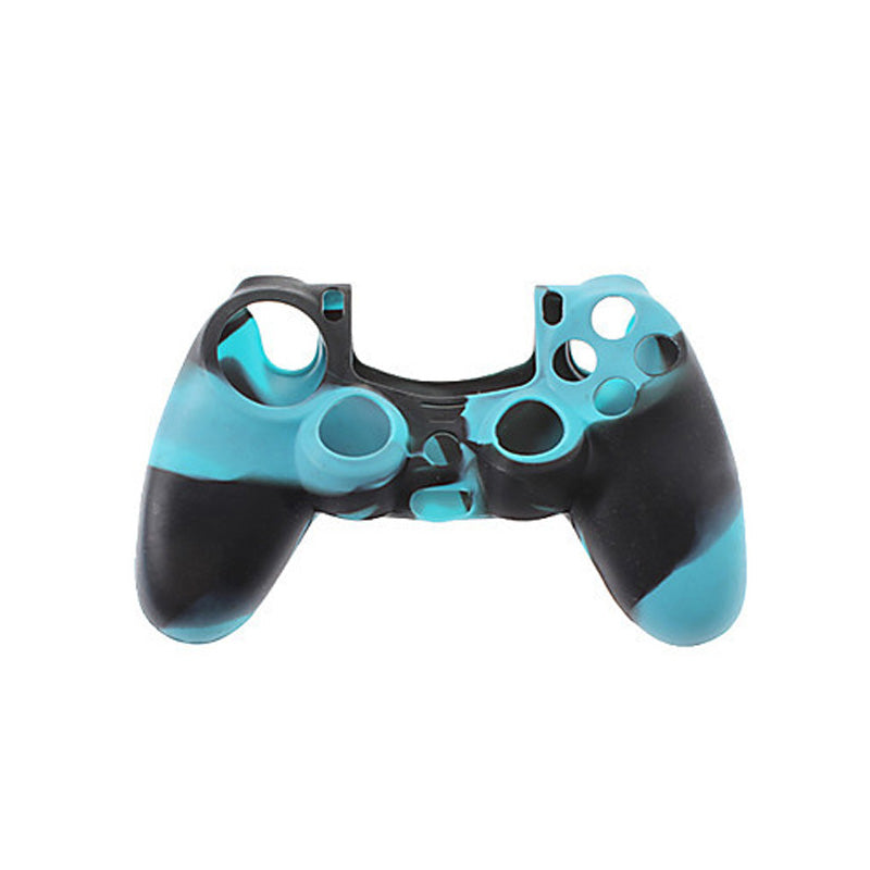 Handle Camouflage Silicone Cover For Sony PS4 - Black/Blue