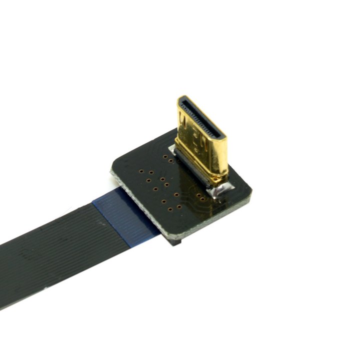 90 Degree Down Angled FPV Mini HDMI Male to HDMI Male FPC Flat Cable for Multicopter Aerial Photography