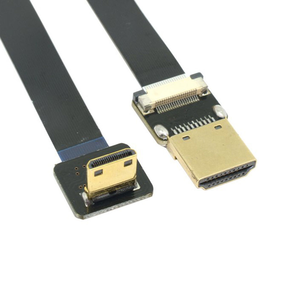 90 Degree Down Angled FPV Mini HDMI Male to HDMI Male FPC Flat Cable for Multicopter Aerial Photography
