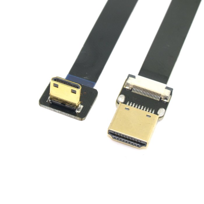 90 Degree Down Angled FPV Mini HDMI Male to HDMI Male FPC Flat Cable for Multicopter Aerial Photography