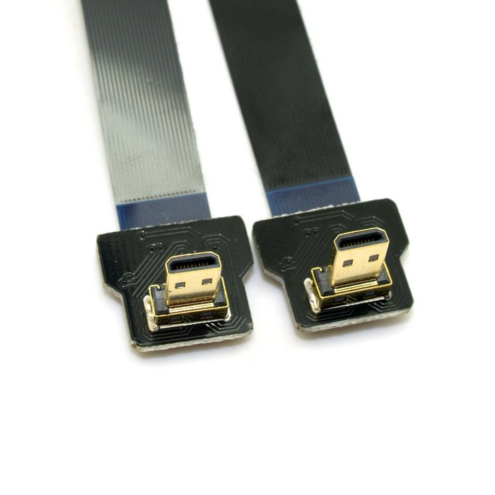 90 Degree Down Angled FPV Micro HDMI Male to HDMI Male FPC Flat Cable for Multicopter Aerial Photography