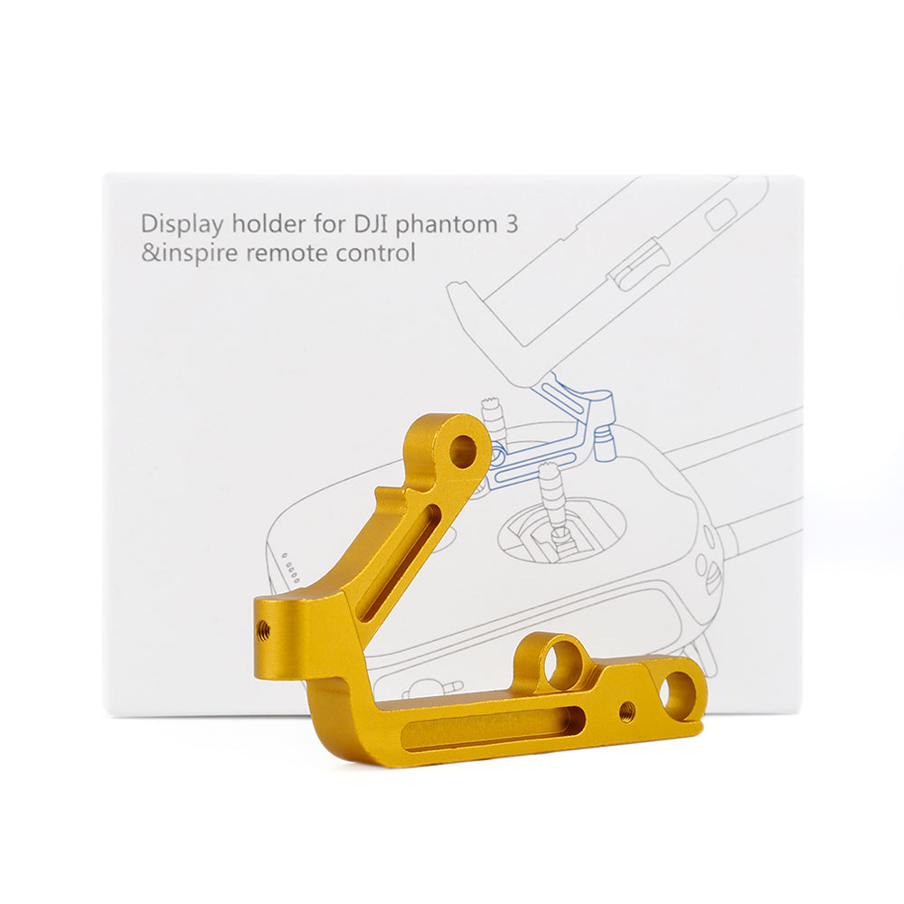 Remote Control CNC Aluminum Display Holder Frame FPV Bracket for DJI Phantom 3 Inspire 1 - Gold Color
