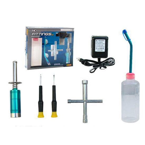 RC Car Starter Kit Glow Plug Igniter Charger Tools Fuel Bottle for HSP/Henglong/Kyosho Etc RC Car - EU Plug