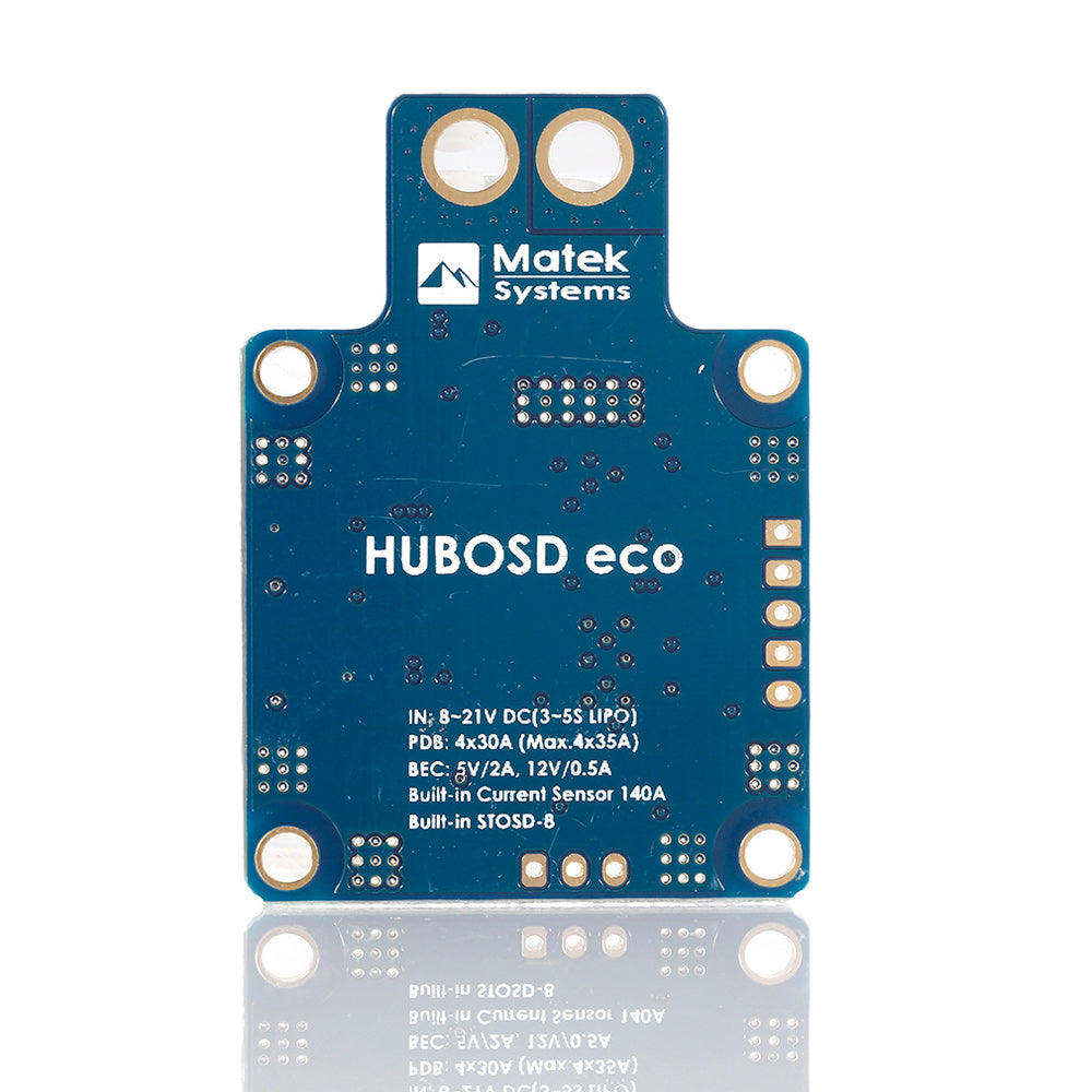 Matek Systems HUBOSD Eco X-Type STOSD8 PDB Module Current Sensor 140A Dual BEC OSD XT60