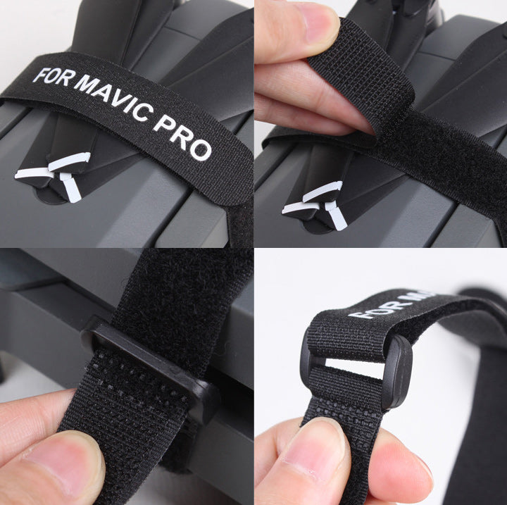 2Pcs/Set Stabilizer Enfoldment Fixing Straps Motor / Propellers Belts for DJI Mavic Pro - Black