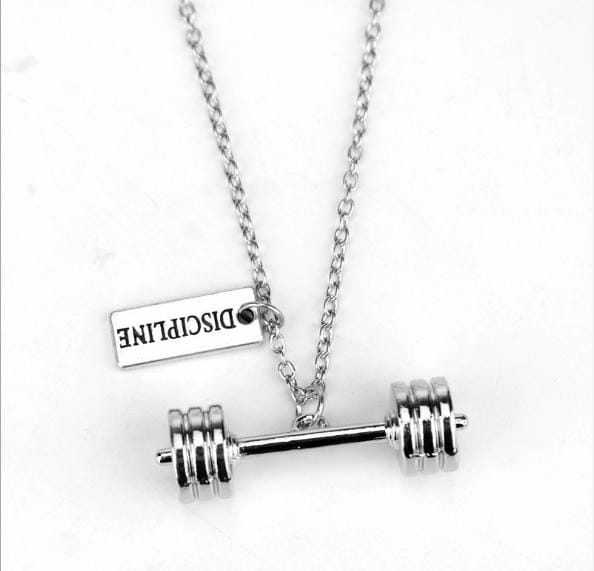 Sport Barbell Dumbbell Pendant Jewelry Lover Friend Bodybuilding Necklaces for Men Women (N254)
