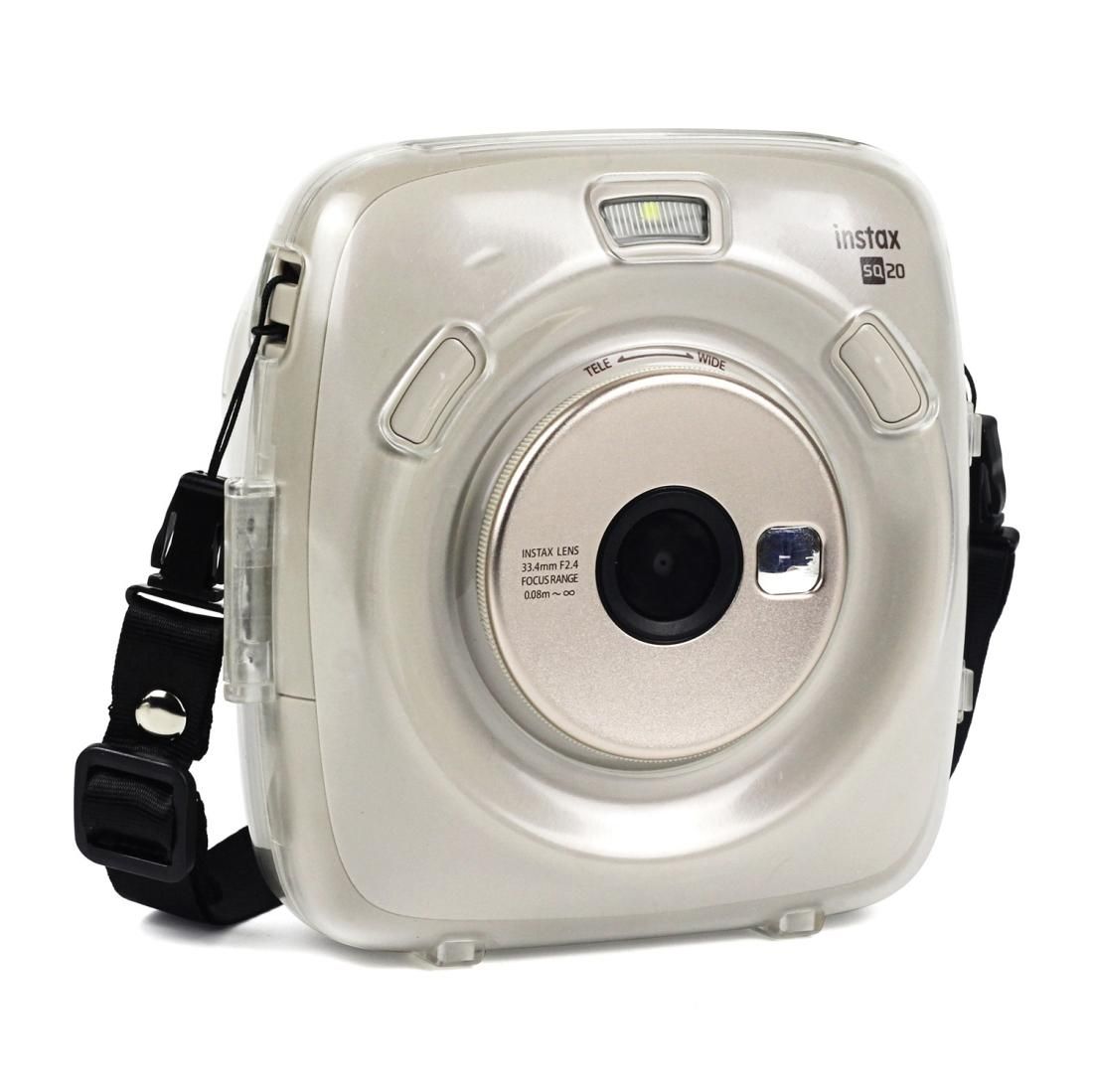 Protective Crystal Shell Case with Strap for Fujifilm Instax Square SQ