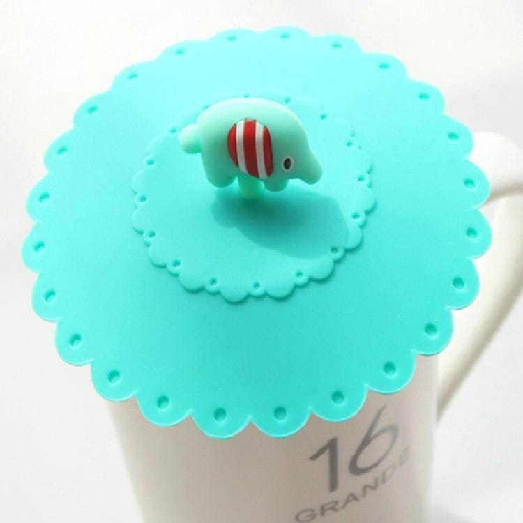 Cartoon Elephant Dustproof and Leakproof Silicone Cup Lid