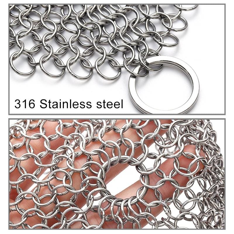 Stainless Steel Round Iron Cleaner Pot Brush Scrubber Home Cookware Kitchen Cleaning Tool, Size:4 x 4 inch