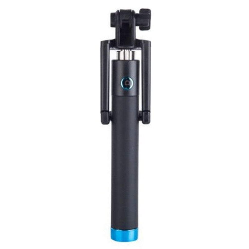 Mini Universal 3.5mm Wire Control Extendable Selfie Stick - Blue