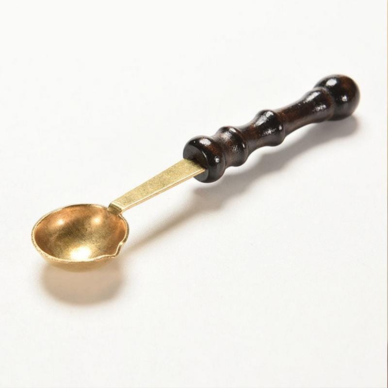 Wax Stamp Sealing Wax Spoon Vintage Wood Handle Anti Hot Wax Spoon
