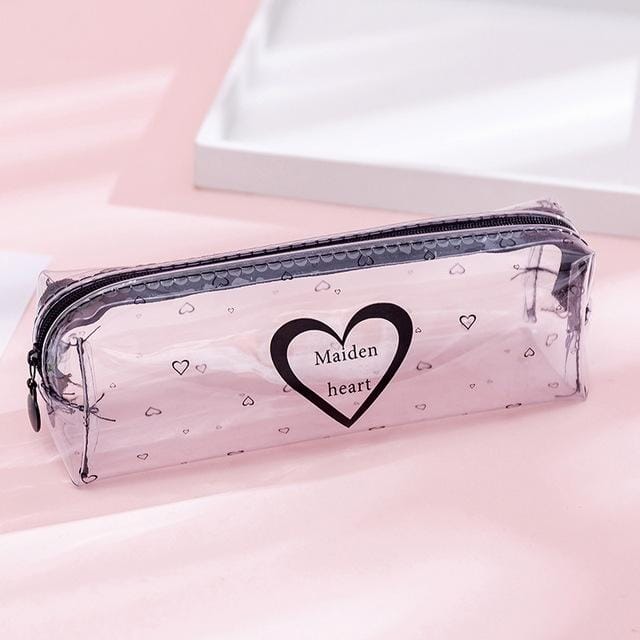 Transparent Letter Large Capacity Pencil Box Storage Bag Stationery School Supplies (Lattice Letter)