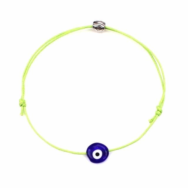 Lucky Evil Eye Bracelets For Women 6 Colors Handmade Braided Rope Lucky Jewelry Red Bracelet Female (Green)