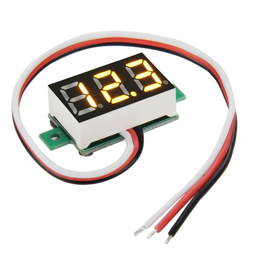V20D 3 Wires DC 3-30V Green Light Display Mini Digital Voltage Panel Meter, Measure Voltage: DC 0-100V (Style5)