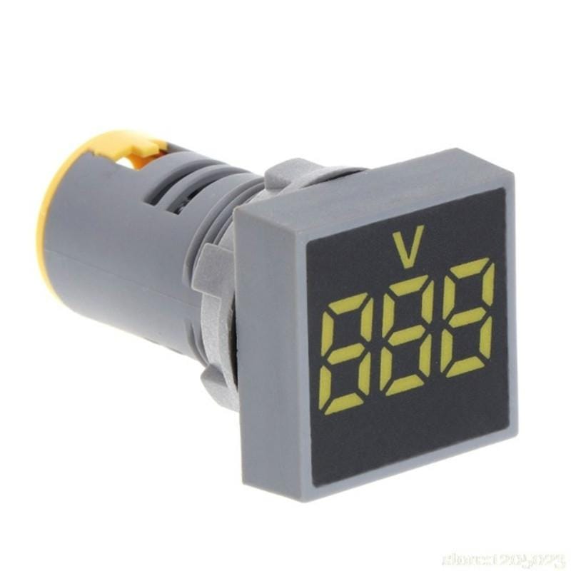 AD101-22VMS Mini AC 20-500V Voltmeter Square Panel LED Digital Voltage Meter Indicator (Yellow)