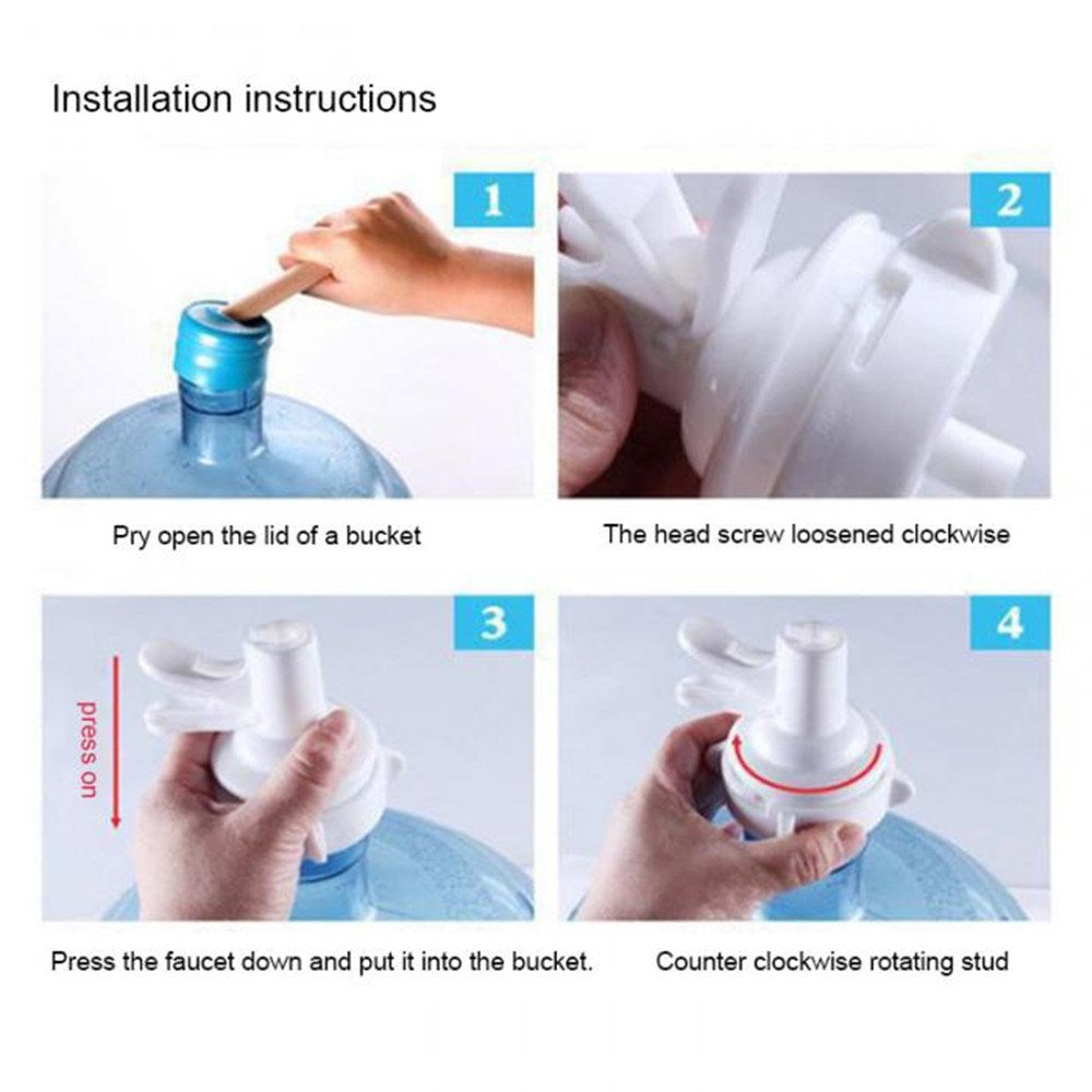 Water Bottle Dispenser Pump Dustproof Cap Plastic Drinking Water Bottles Camping Dispensers