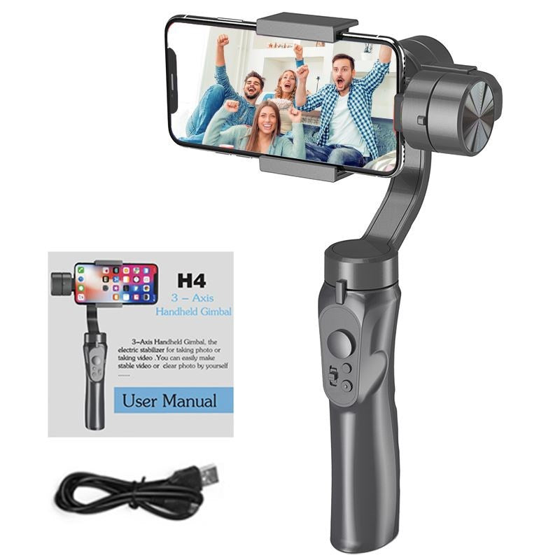 H4 Three Axis Gimble Stabilizer Adjustable Anti-shake Shooting Stabilizer for iPhone and Android