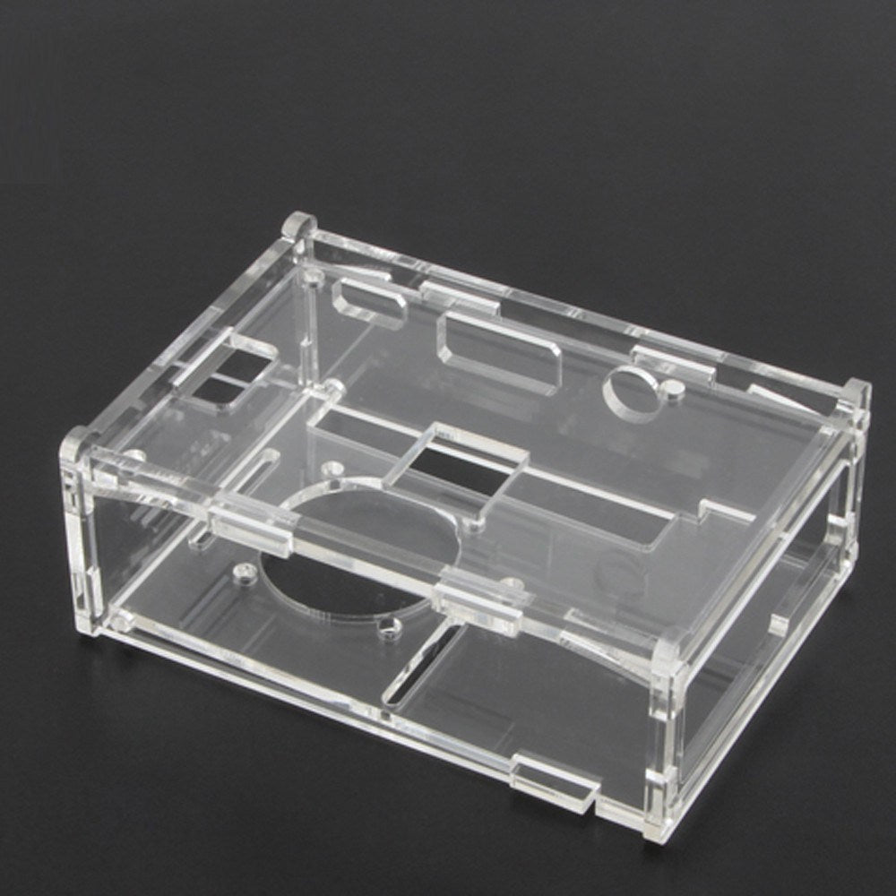 Uniqkart for Raspberry Pi 2/3/B+ Clear Acrylic Case + Cooling Fan + Heatsink