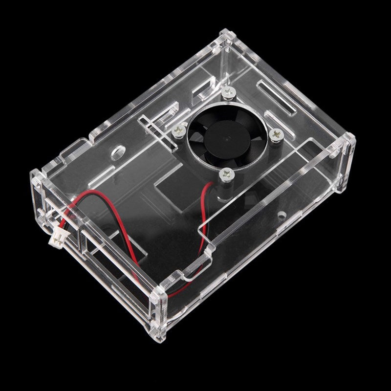 Uniqkart for Raspberry Pi 2/3/B+ Clear Acrylic Case + Cooling Fan + Heatsink