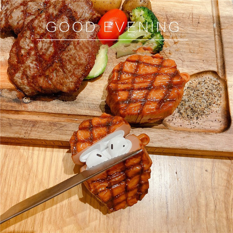 Uniqkart for Airpods 1/2 Pro Silicone Case French Steak Wireless Earphones Protector - Uniqkart for Airpods 1/2