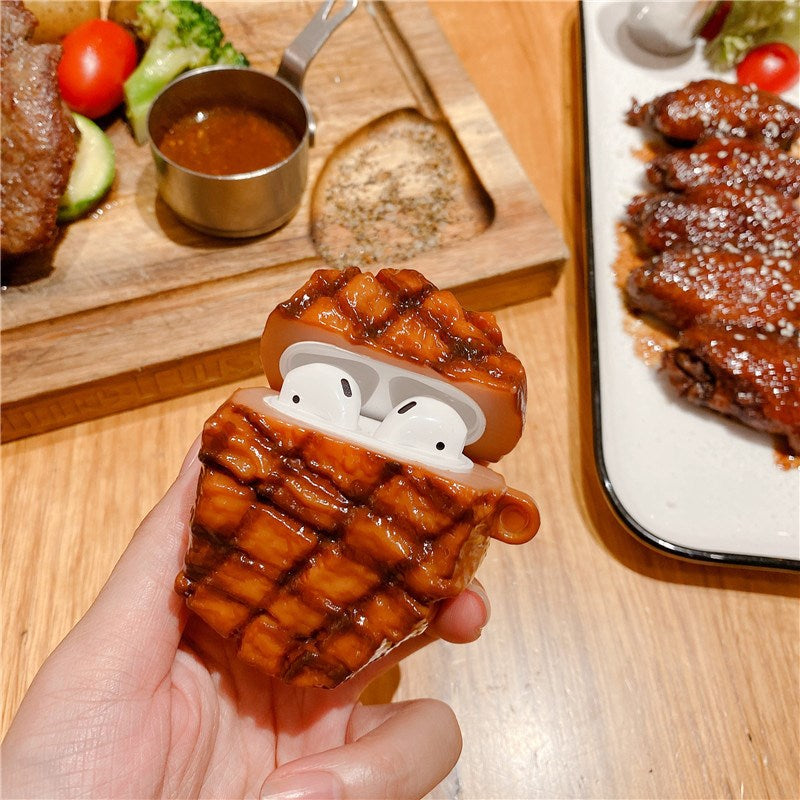 Uniqkart for Airpods 1/2 Pro Silicone Case French Steak Wireless Earphones Protector - Uniqkart for Airpods 1/2