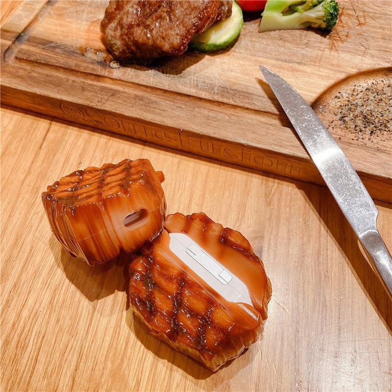 Uniqkart for Airpods 1/2 Pro Silicone Case French Steak Wireless Earphones Protector - Uniqkart for Airpods 1/2