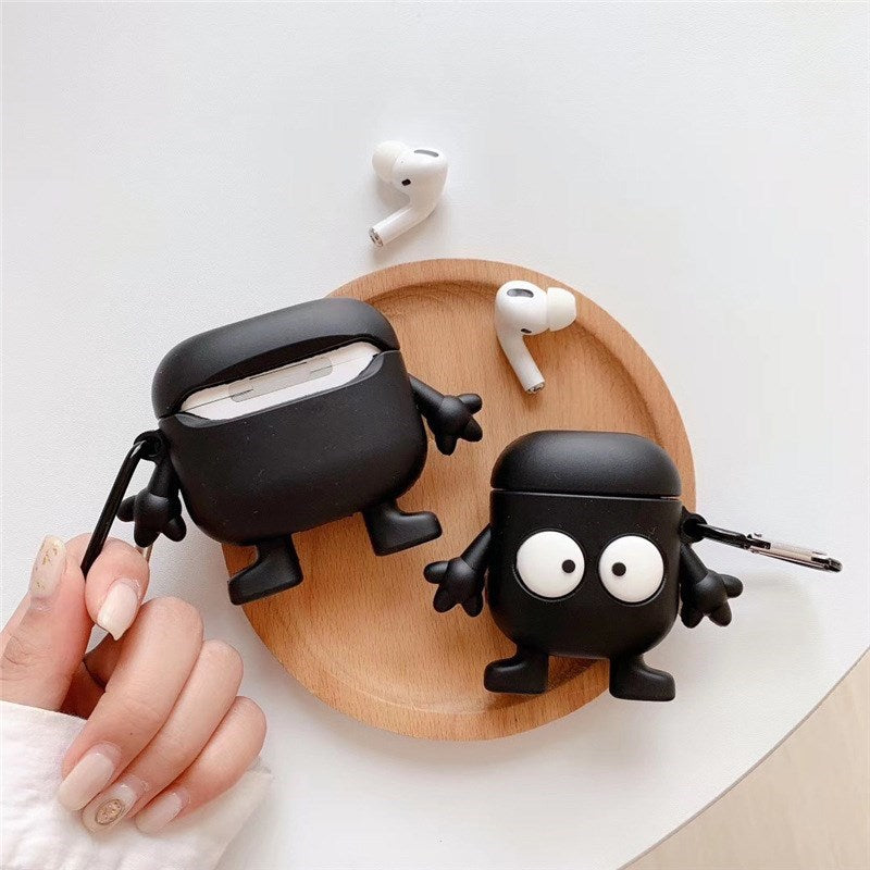 Uniqkart for Airpods 1/2 Pro Silicone Case Charcoal Ball Wireless Bluetooth Earphones Protector - Uniqkart for Airpods 1/2