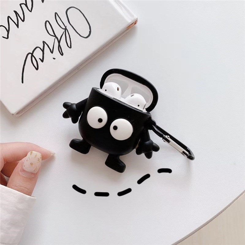 Uniqkart for Airpods 1/2 Pro Silicone Case Charcoal Ball Wireless Bluetooth Earphones Protector - Uniqkart for Airpods 1/2