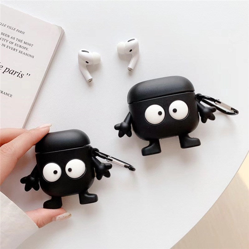 Uniqkart for Airpods 1/2 Pro Silicone Case Charcoal Ball Wireless Bluetooth Earphones Protector - Uniqkart for Airpods 1/2