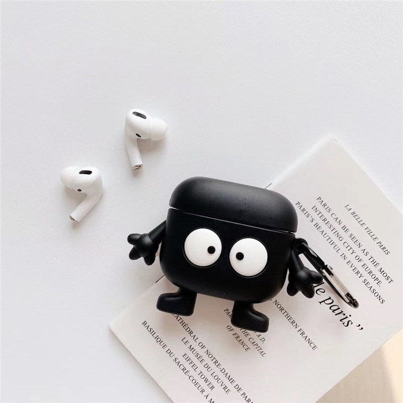 Uniqkart for Airpods 1/2 Pro Silicone Case Charcoal Ball Wireless Bluetooth Earphones Protector - Uniqkart for Airpods 1/2