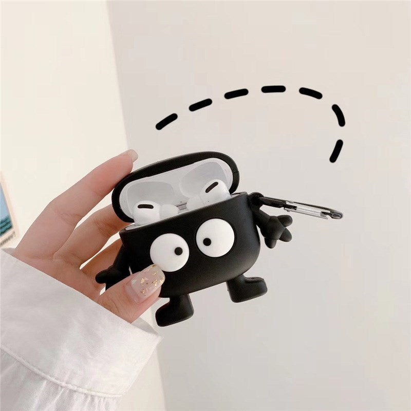 Uniqkart for Airpods 1/2 Pro Silicone Case Charcoal Ball Wireless Bluetooth Earphones Protector - Uniqkart for Airpods 1/2