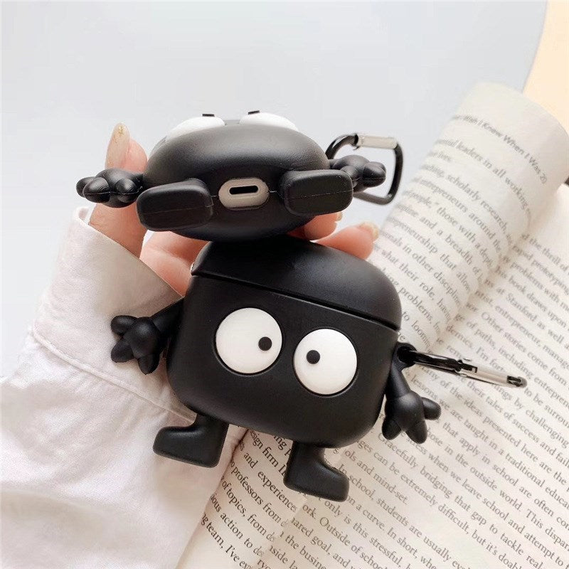 Uniqkart for Airpods 1/2 Pro Silicone Case Charcoal Ball Wireless Bluetooth Earphones Protector - Uniqkart for Airpods 1/2